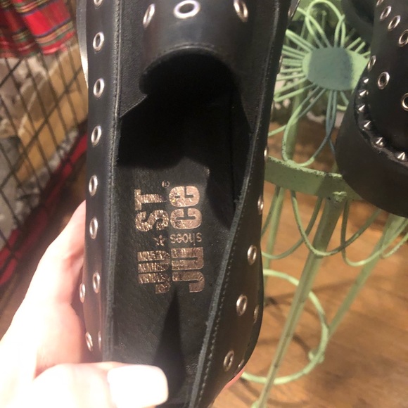 Just Juice Black Leather Studded Loafers Shoes Made in Italy. Size 38 - Picture 5 of 6